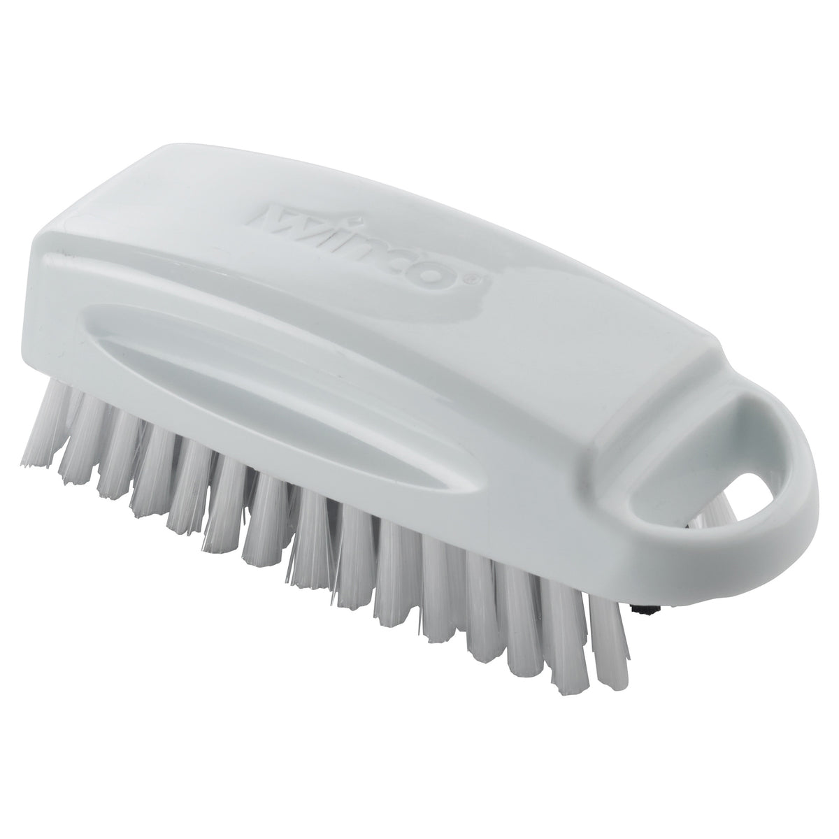 Picture of Winco BRN-52 Nail Cleaning Brush, White & Black Bristles, Plastic Handle - 5.63 x 2 in.