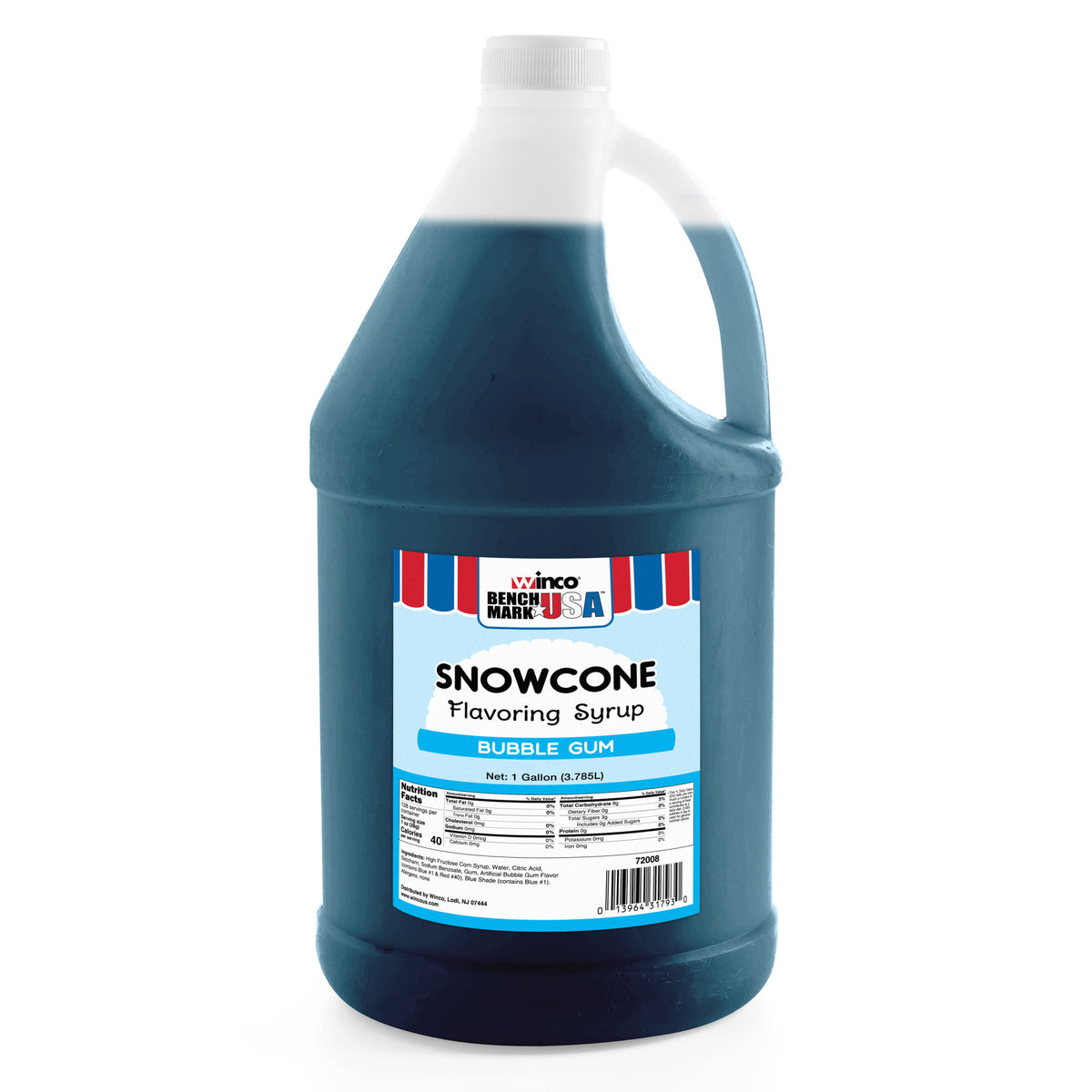 Picture of Winco 72008CS Benchmark Snow Cone Syrup - Bubblegum, 4 gal