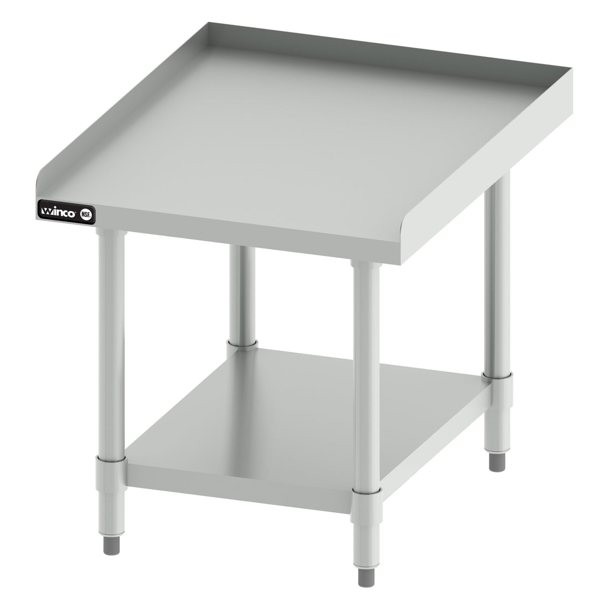 Picture of Winco ES-2430 Stainless Steel Equipment Stand - 24 x 30 x 24 in. - Galvanized Legs & Undershelf, 1.5 in. Up-Turn on Sides & Rear, NSF