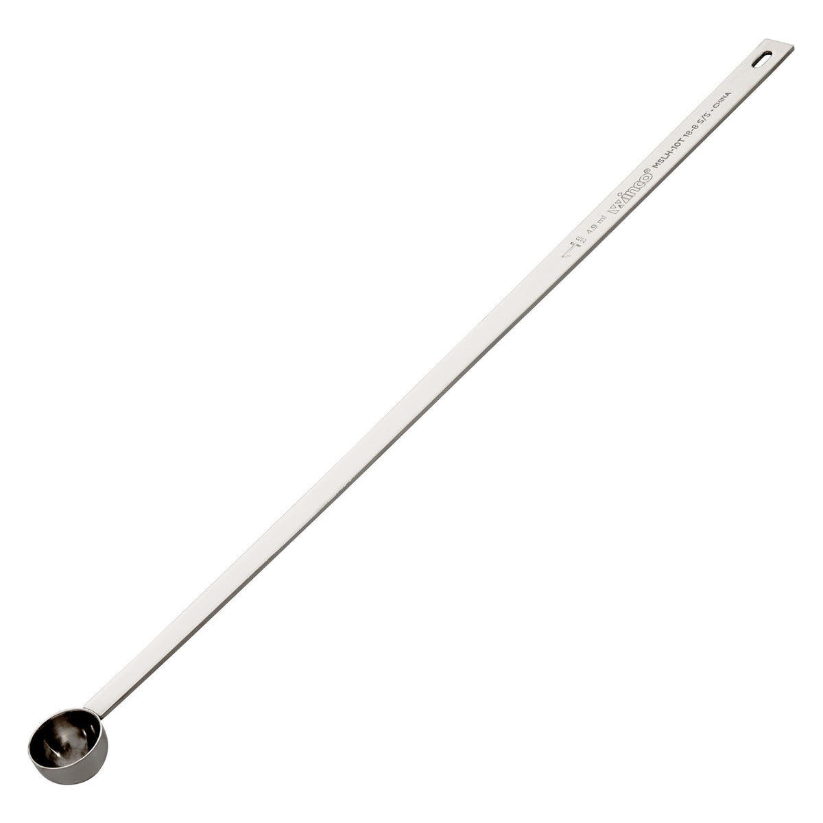 Picture of Winco MSLH-10T 18-8 Stainless Steel Measuring Spoon with Long Handle, 1 TSP - 4.63 in. Long Handle