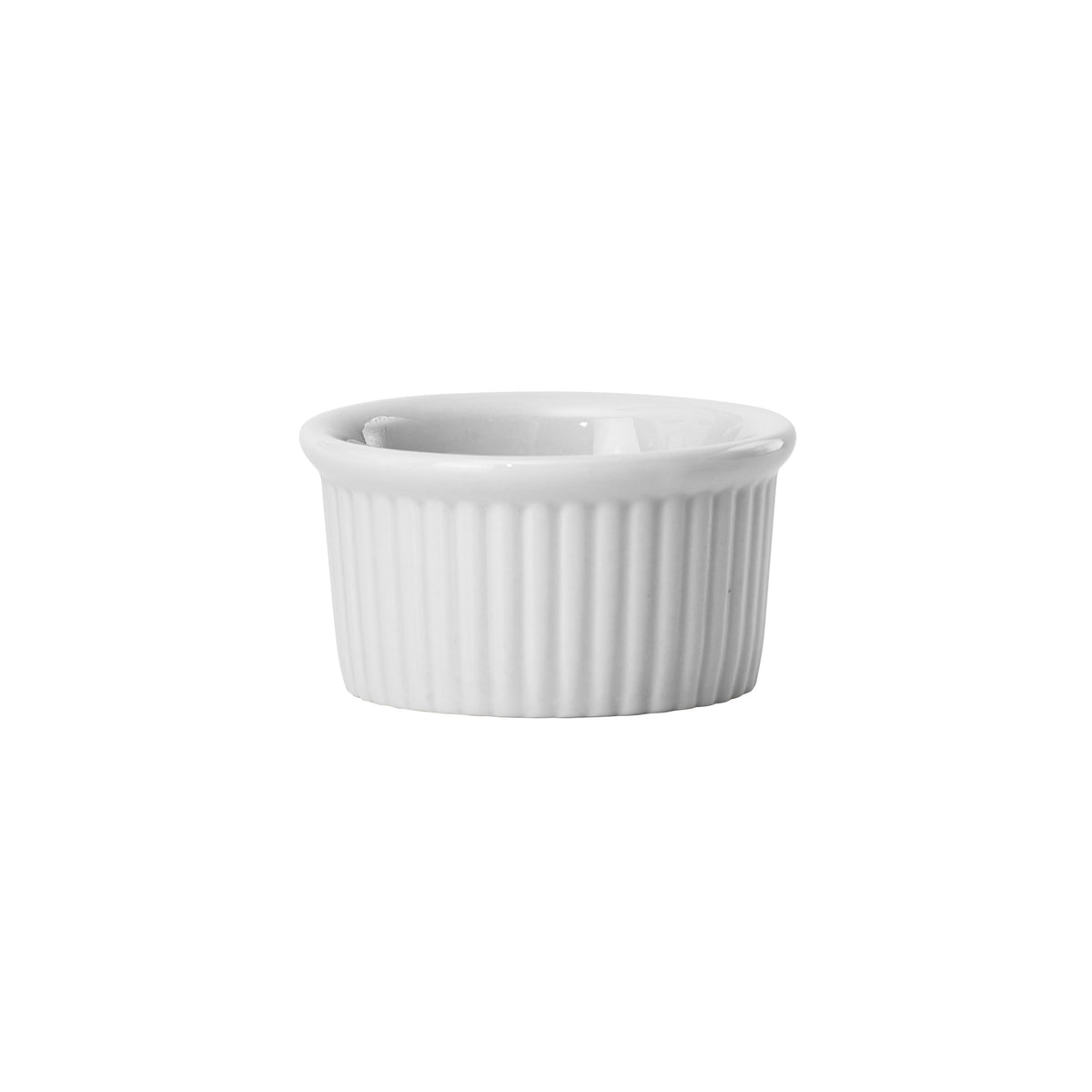 Picture of Winco FRR-1 Fluted Ramekin, 1 oz, White Porcelain, 72 Piece - 2.5 in. Dia. x 1.13 in. - 6 Dozen
