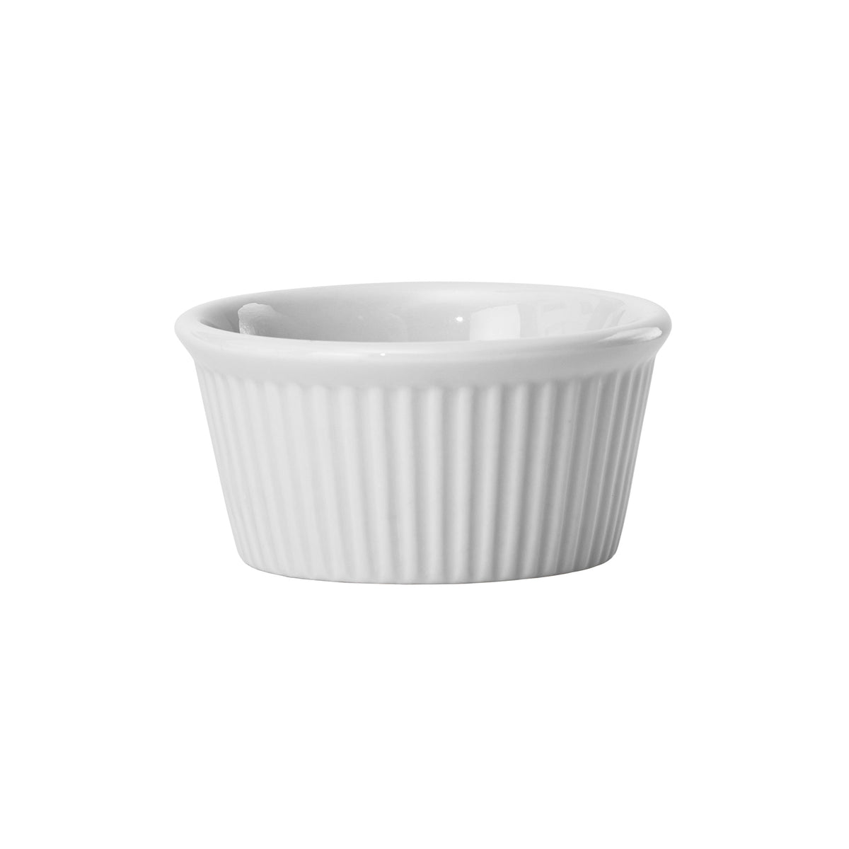 Picture of Winco FRR-3 Fluted Ramekin, 3 oz White Porcelain, 48 Piece - 3 in. Dia. x 1.5 in. - 4 Dozen