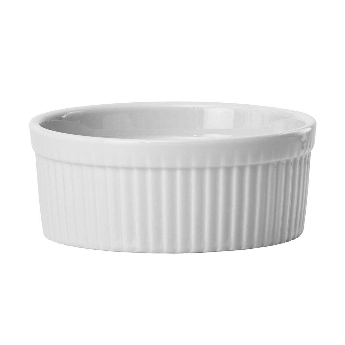 Picture of Winco FRR-10 Fluted Ramekin, 10 oz White Porcelain, 4.25 Dia. x 1.75 in. - 24 Piece