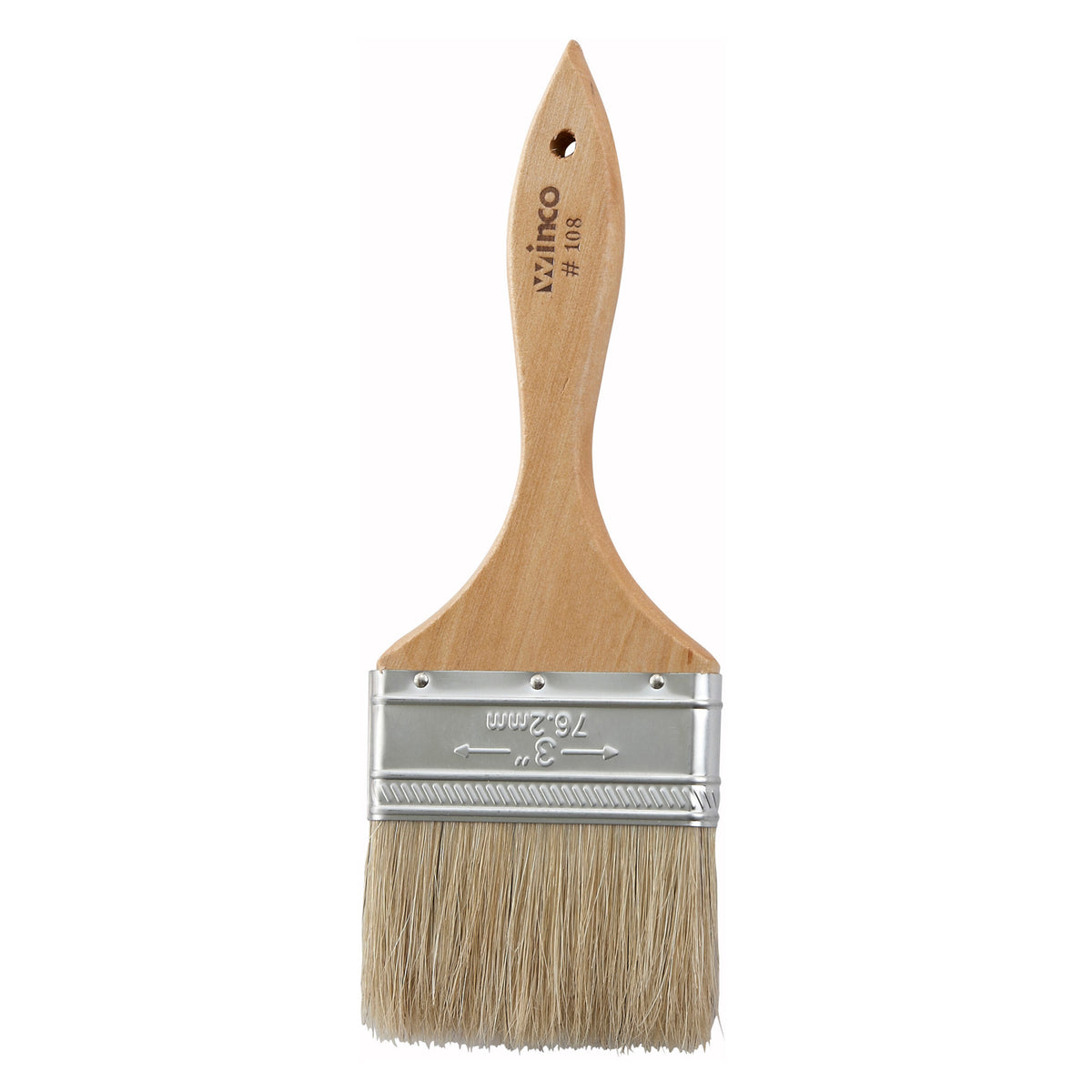 Picture of Winco WBR-30 Pastry & Basting Brush with Metal Ferrule - 3 in. Flat