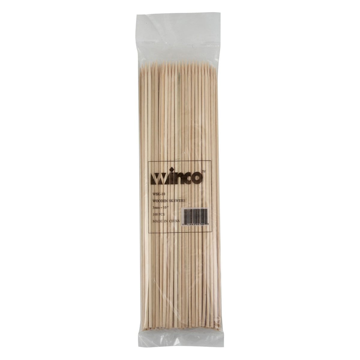 Picture of Winco WSK-10 10 in. Bamboo Skewers, 100 Per Bag