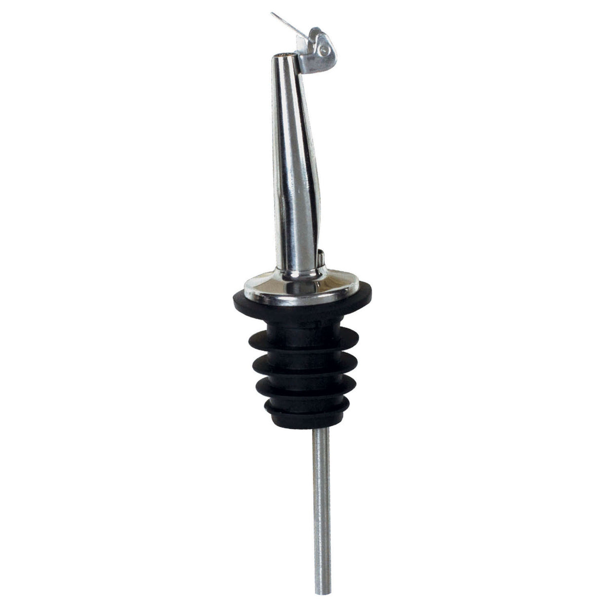 Picture of Winco PPM-4C Metal Pourers&#44; Tapered Spout & Hinged Cap&#44; Black Plastic Stopper