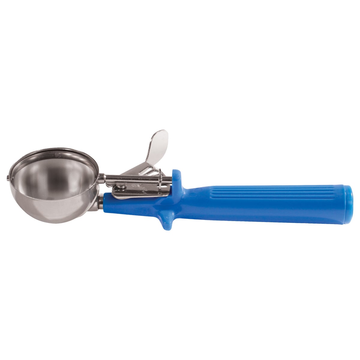 Picture of Winco ICOP-16 Prime 18-8 Stainless Steel Thumb Press Disher - Size 16