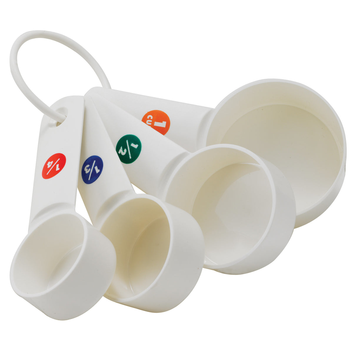 Picture of Winco MCPP-4 Measuring Cup Set, White - Plastic - 4 Piece