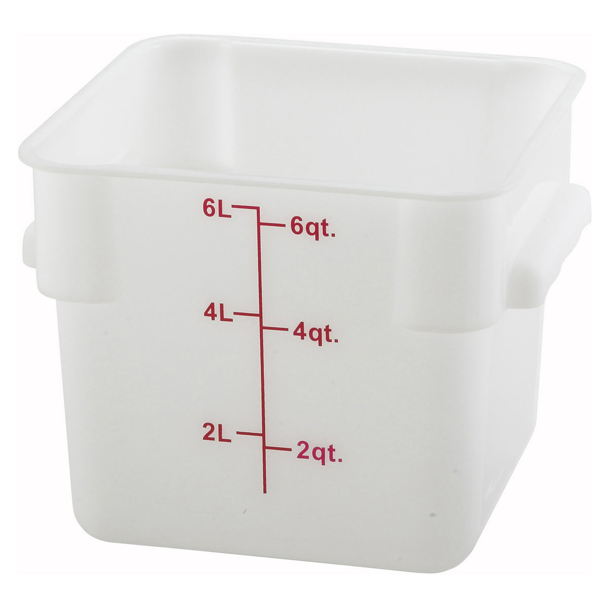 Picture of Winco PTSC-6 Square Storage Container, Translucent, Polypropylene - 6 qt.