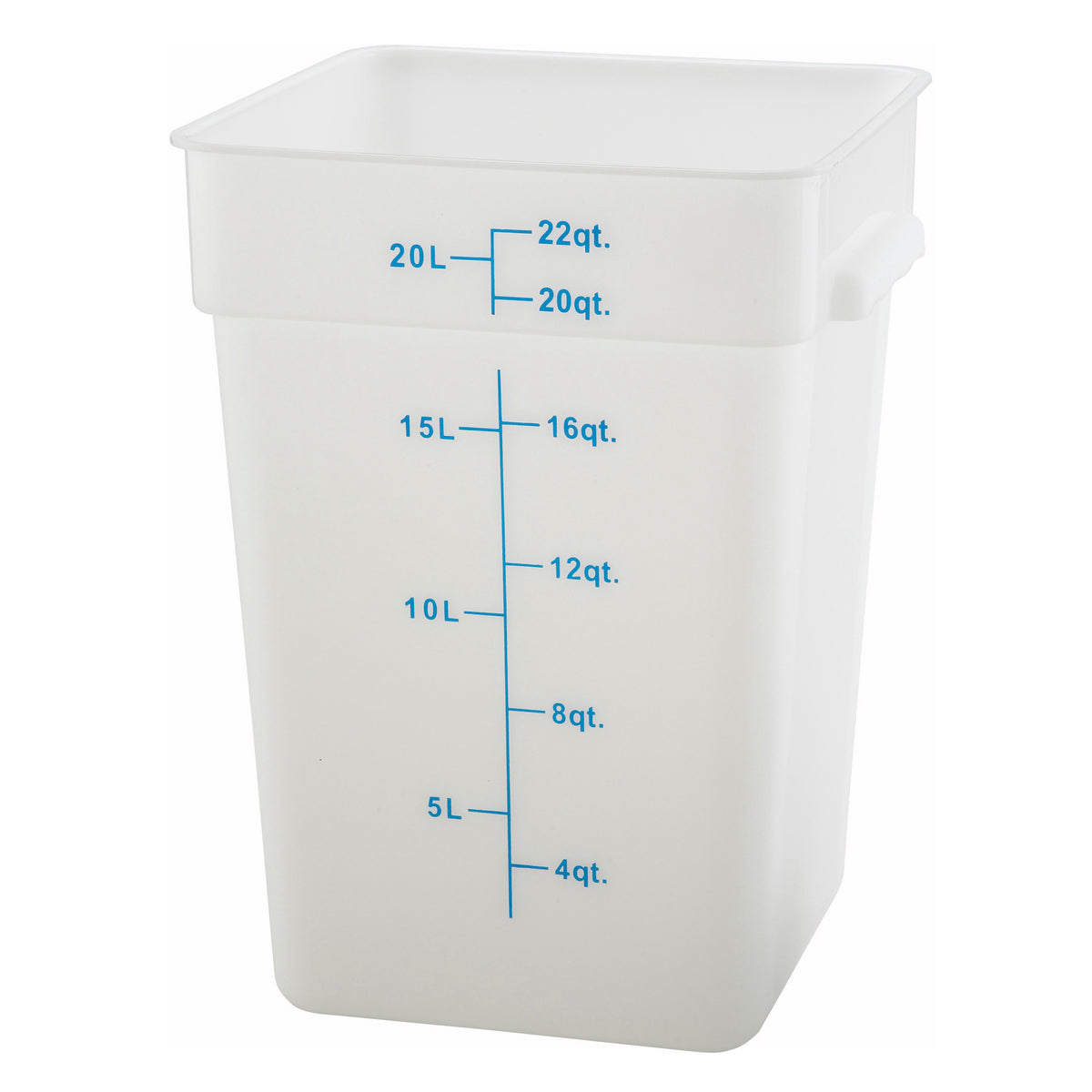 Picture of Winco PTSC-22 Square Storage Container, Translucent, Polypropylene - 22 qt.