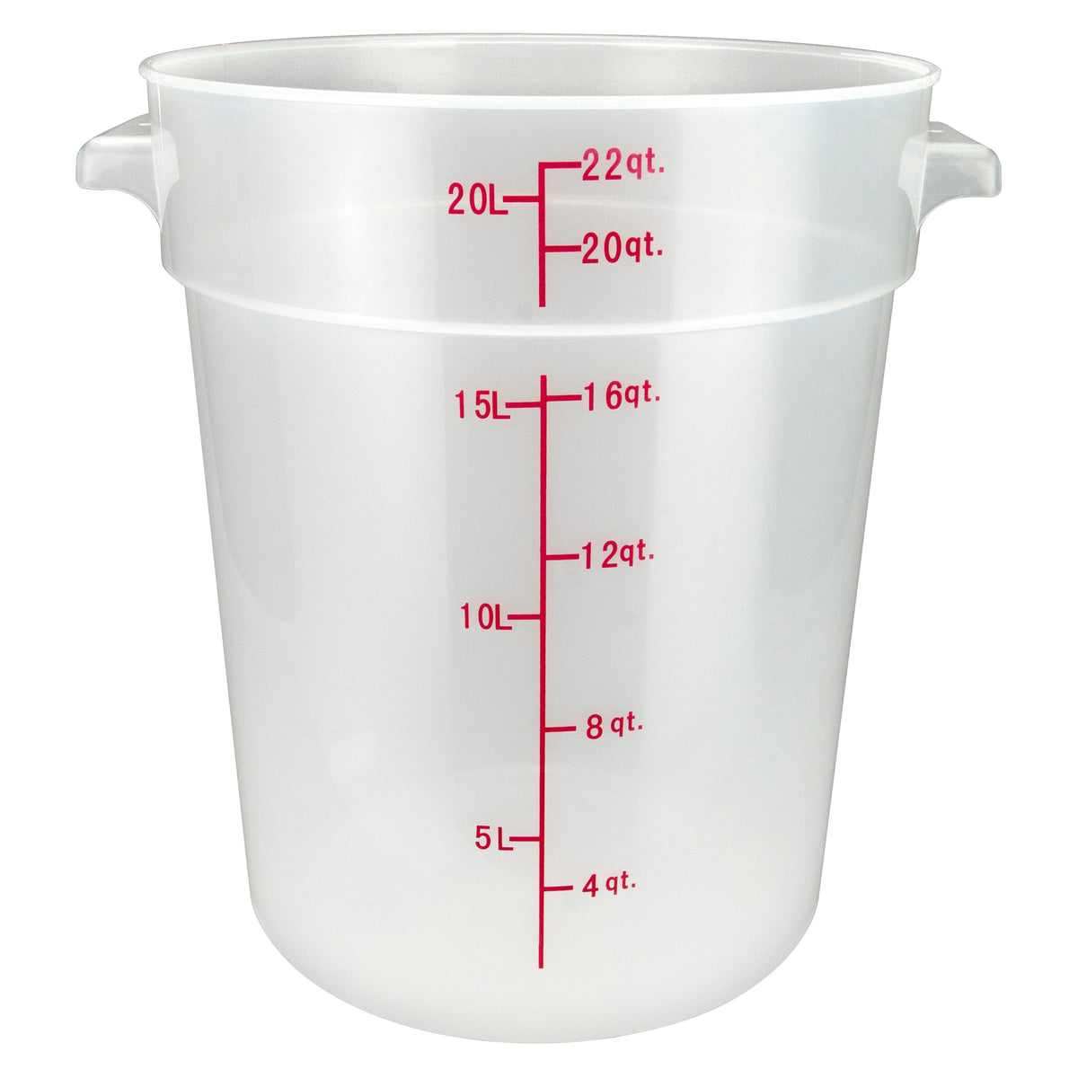 Picture of Winco PTRC-22 Round Storage Container, Translucent, Polypropylene - 22 qt.