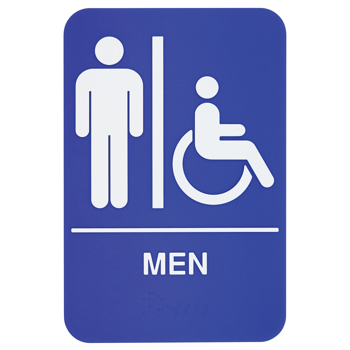 SGNB-652B Information Signs with Braille, 6 x 9 in. - Men & Accessible