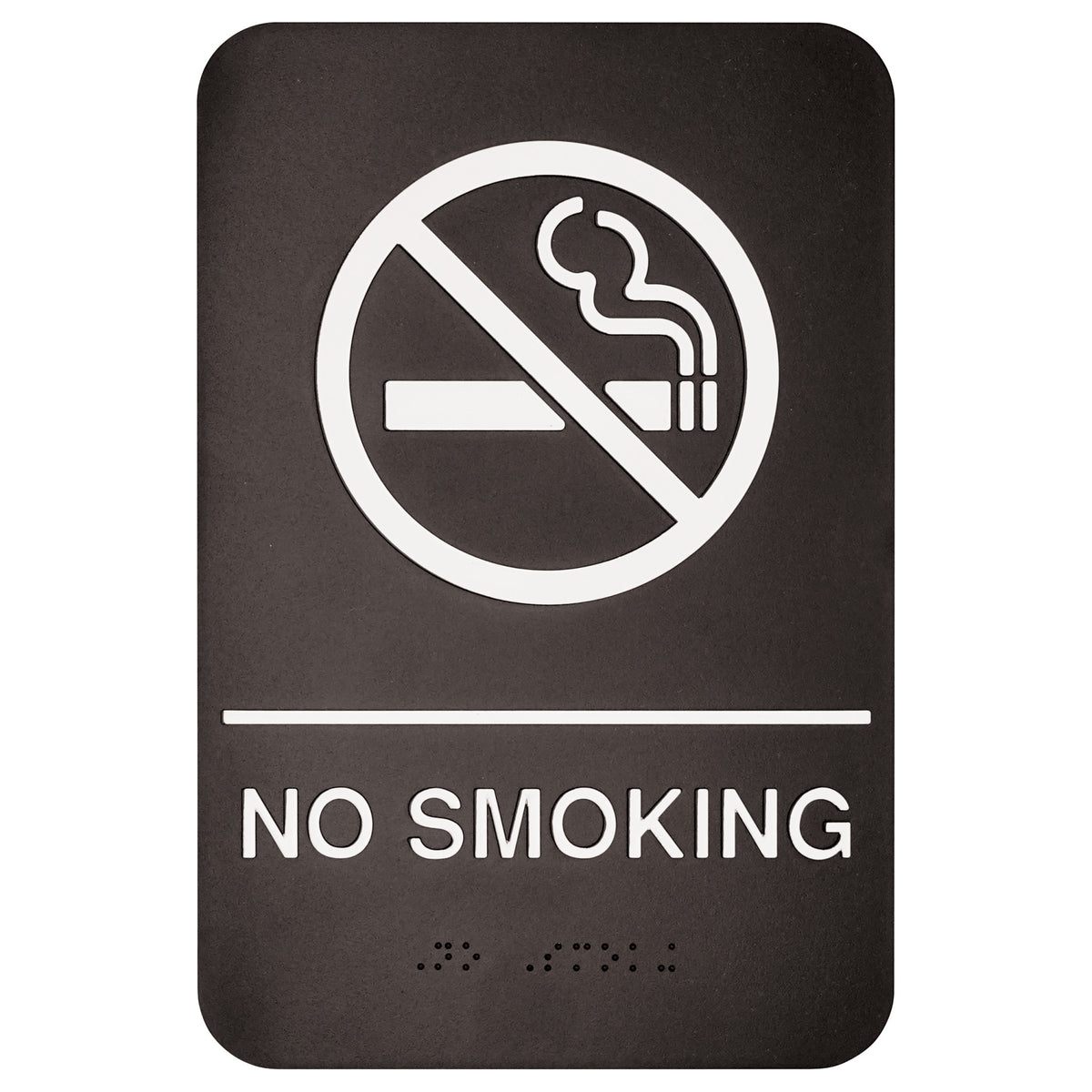 SGNB-601 Information Signs with Braille, 6 x 9 in. - No Smoking