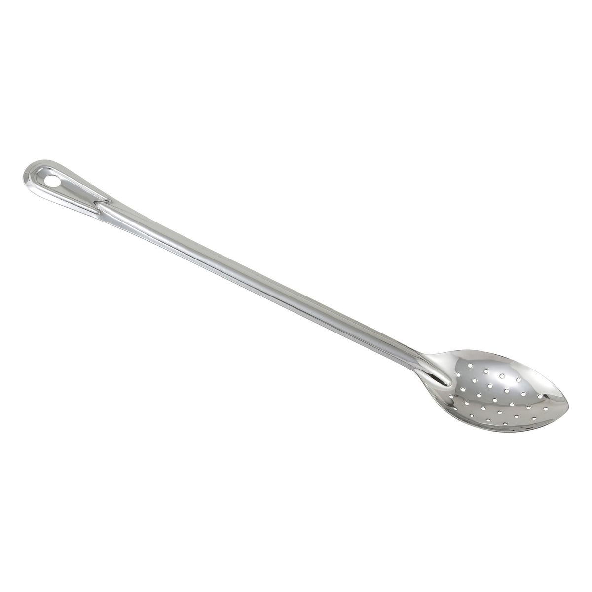 Picture of Winco BSPT-18 Heavy-Duty Basting Spoon, Stainless Steel, 1.5 mm - Perforated, 18 in.