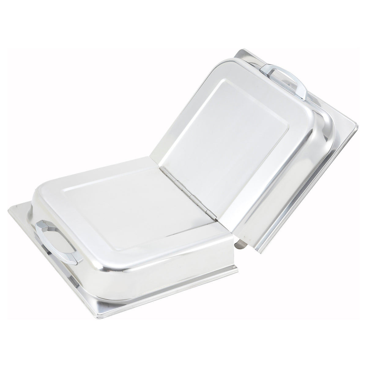 Picture of Winco C-HDC Stainless Steel Full-Size Hinged Dome Cover with Dual Handles