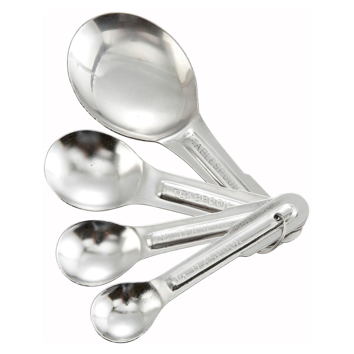 Picture of Winco MSP-4P Measuring Spoon Set, 4 Piece, Economy, Stainless Steel