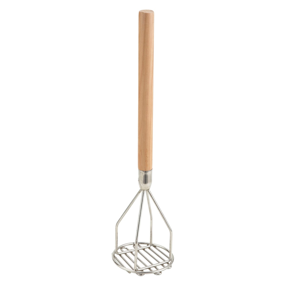 Picture of Winco PTM-18R Potato Masher with Wooden Handle - 4 x 18 in. Round