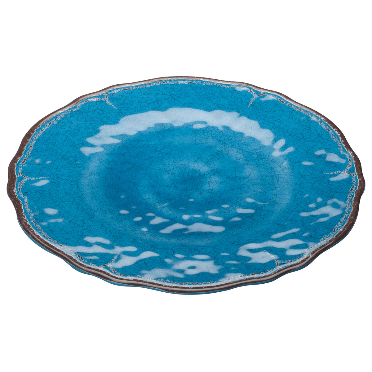 Picture of Winco WDM001-402 11 in. Dia. Melamine Hammered Plate, Blue, 24 Piece