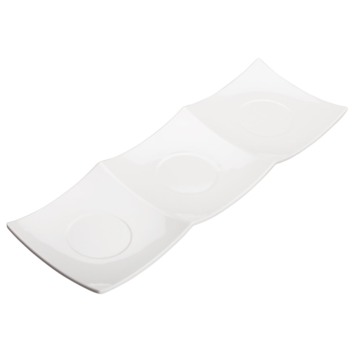 Picture of Winco WDM006-201 16.38 x 5.5 in. Melamine Trio Plate, White, 24 Piece
