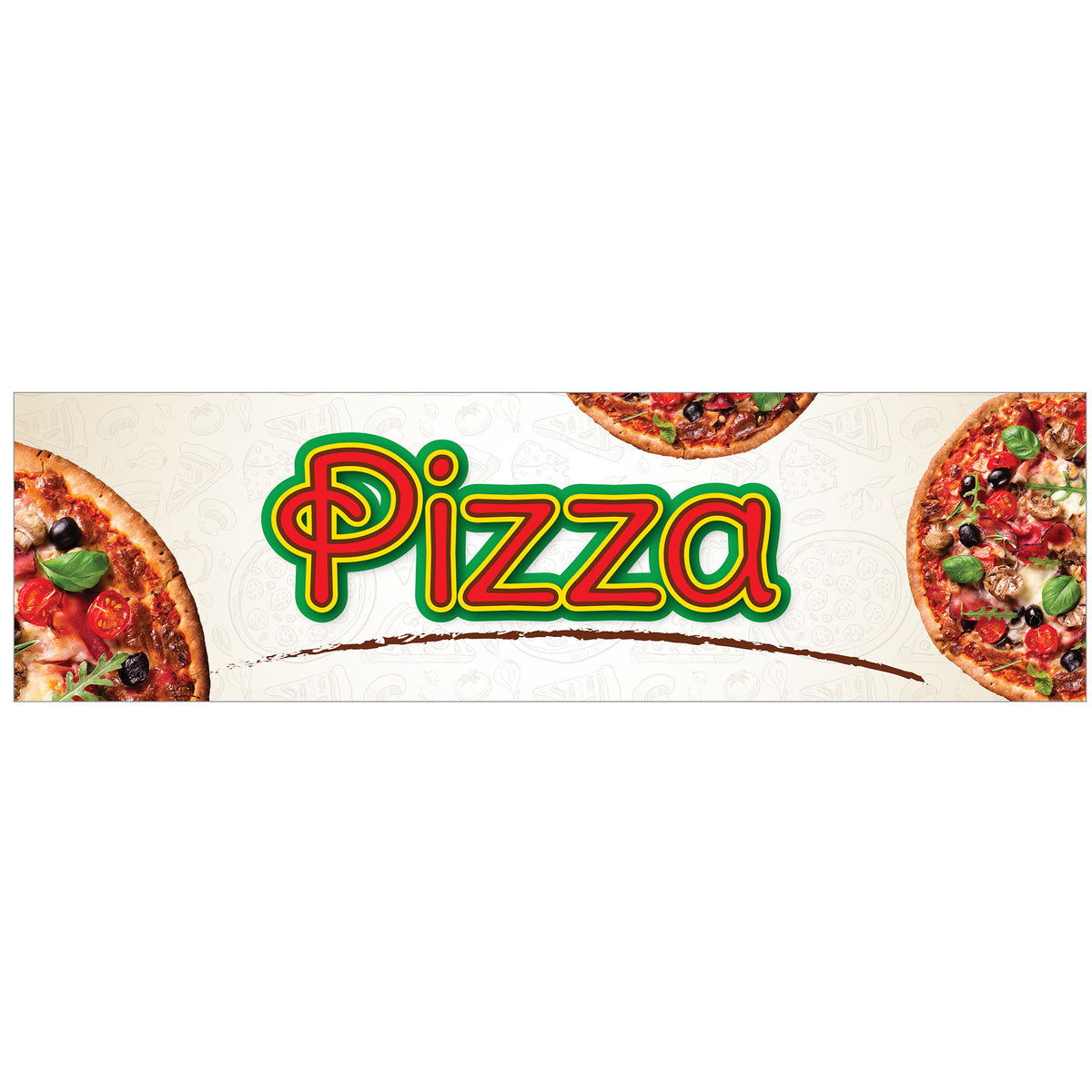 Winco EDM-2PZS 5 3/4H Pizza Sign for EDM-2 - Plastic, Translucent, Multi-colored