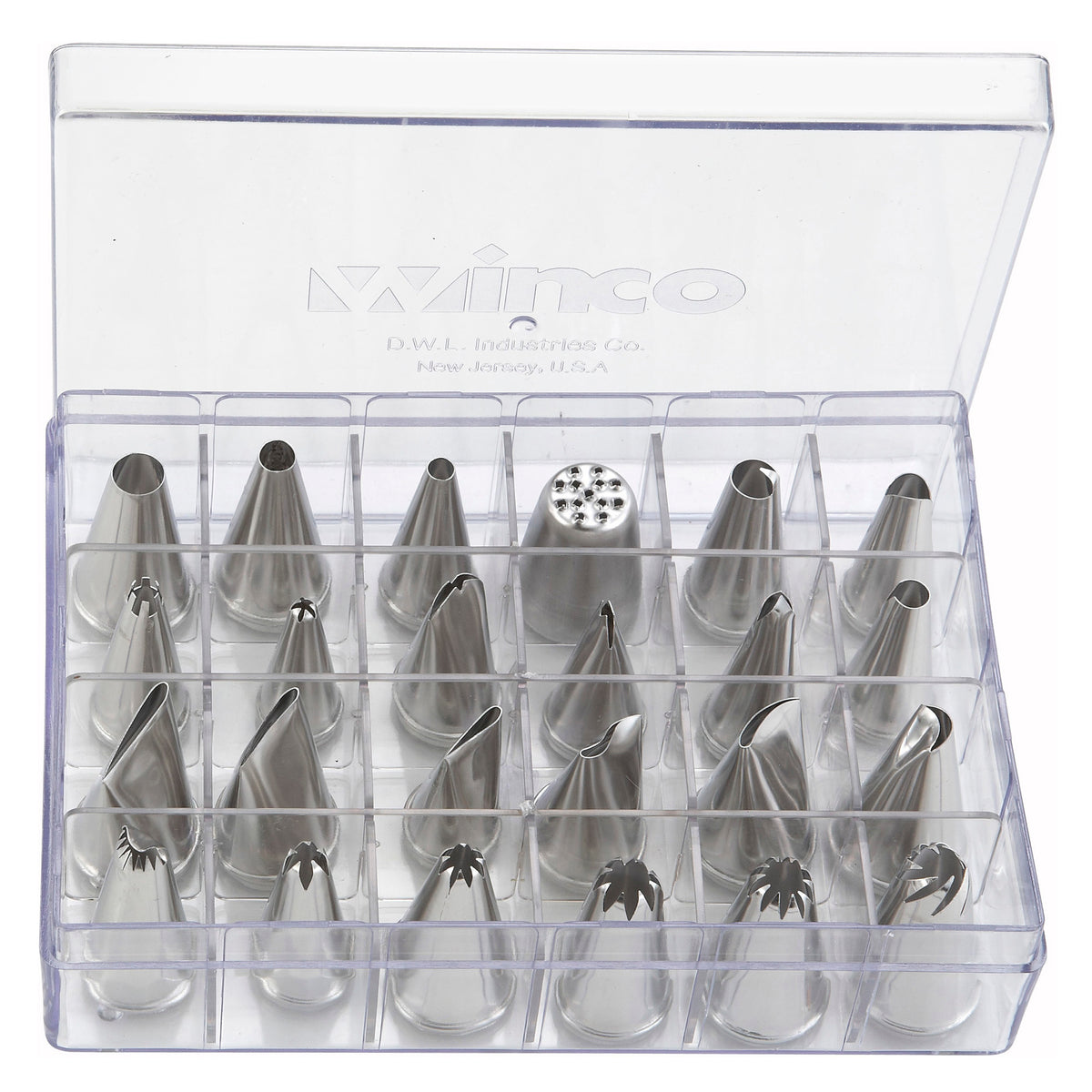 Picture of Winco CDT-24 Cake Decorating Set, 24 Tips, Stainless Steel