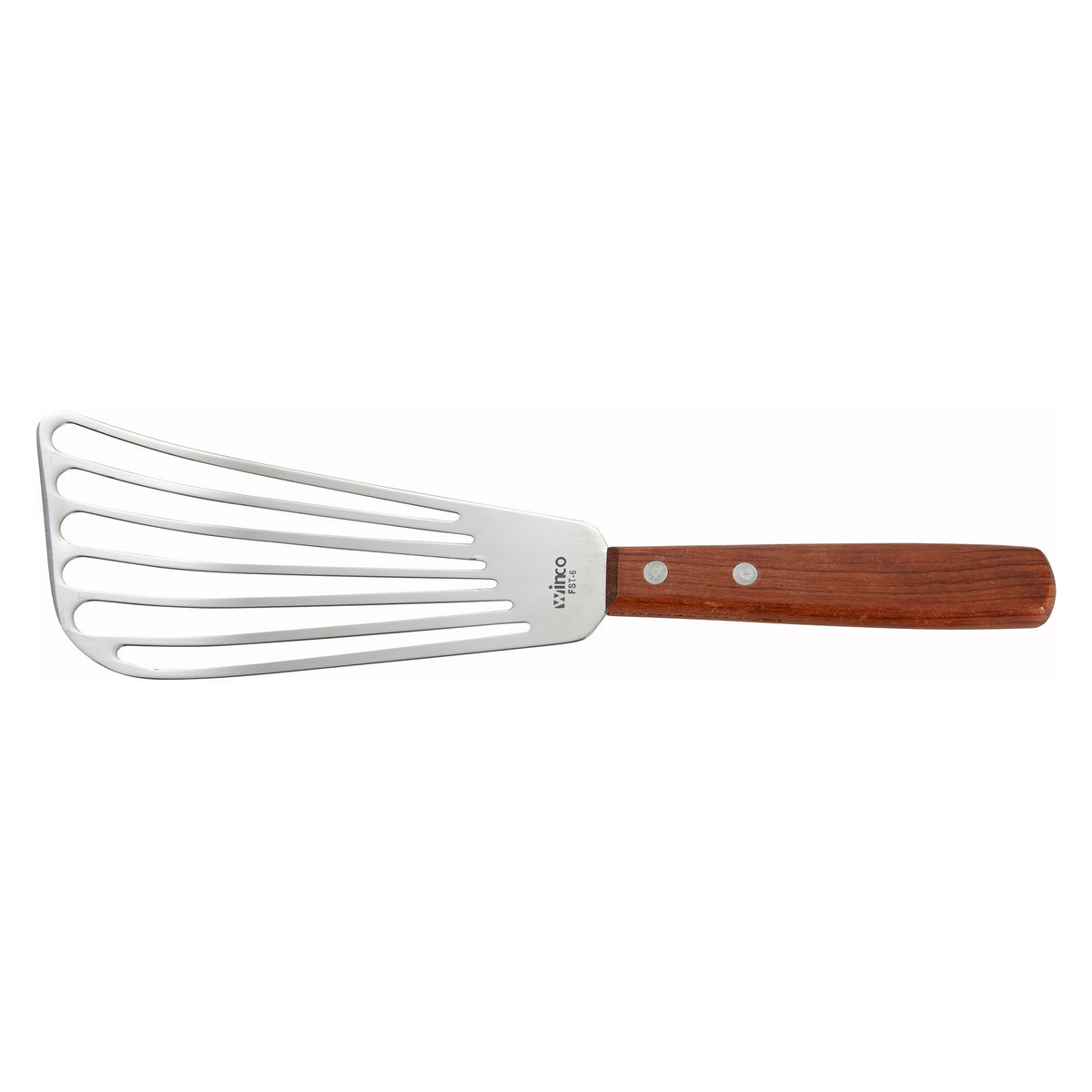 Picture of Winco FST-6 Fish Spatula, Wooden Handle, 6.75 x 3.25 in. Blade