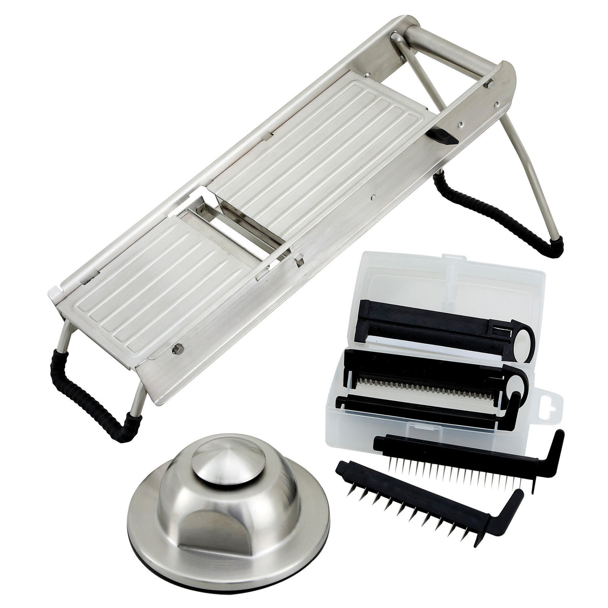 Picture of Winco MDL-15 Mandoline Slicer Set with Interchangeable Blades, Stainless Steel