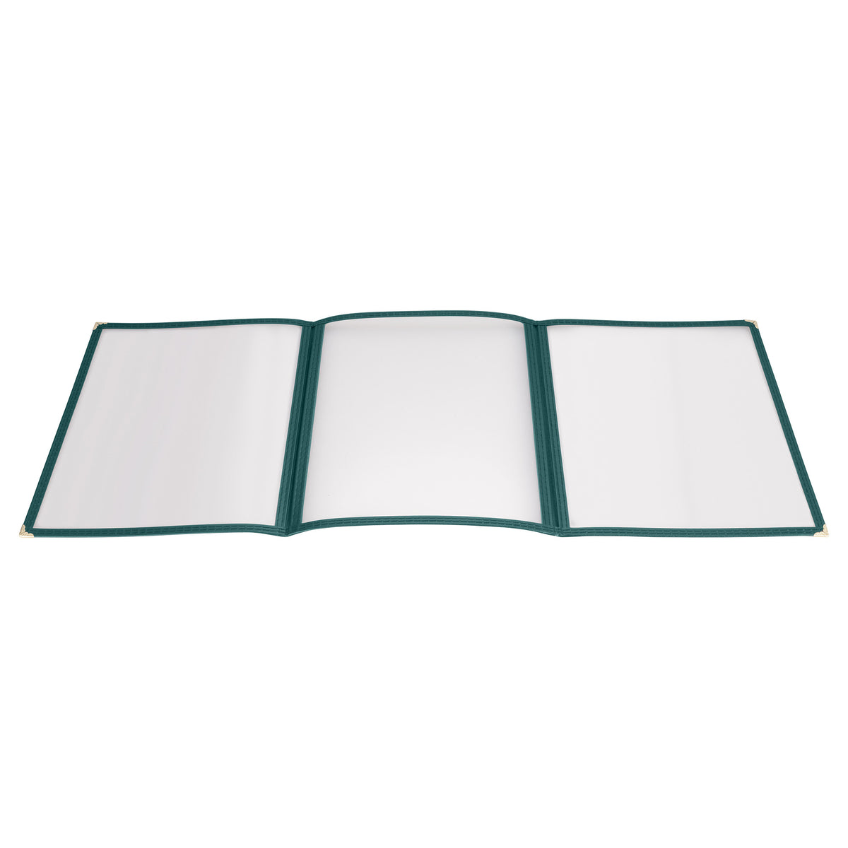 Picture of Winco PMCT-9G Tri-Fold Triple Panel Menu Cover, 9.5 x 12.13 in. - Green
