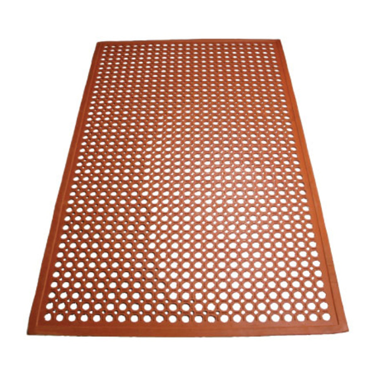 Picture of Winco RBM-35R Rubber Floor Mats, Beveled Edge - Red - 3 ft. x 5 ft. x 0.5 in.
