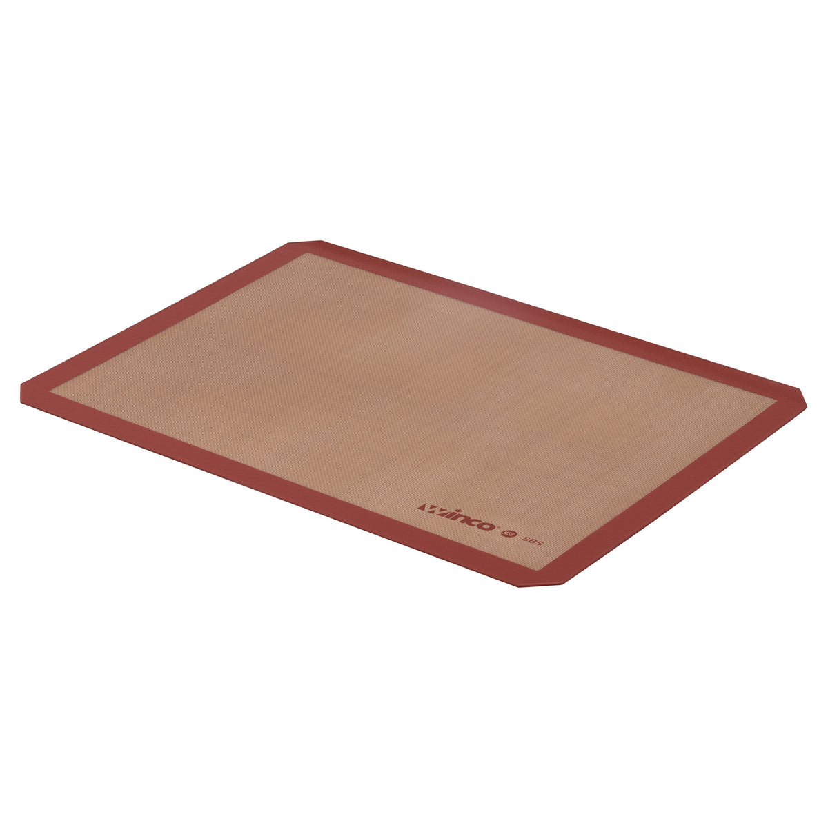 Winco SBS-24 Rectangular Baking Mat, 16 3/8 x 24 1/2 in, Fits Full Size Sheet Pan, Silicone, Red