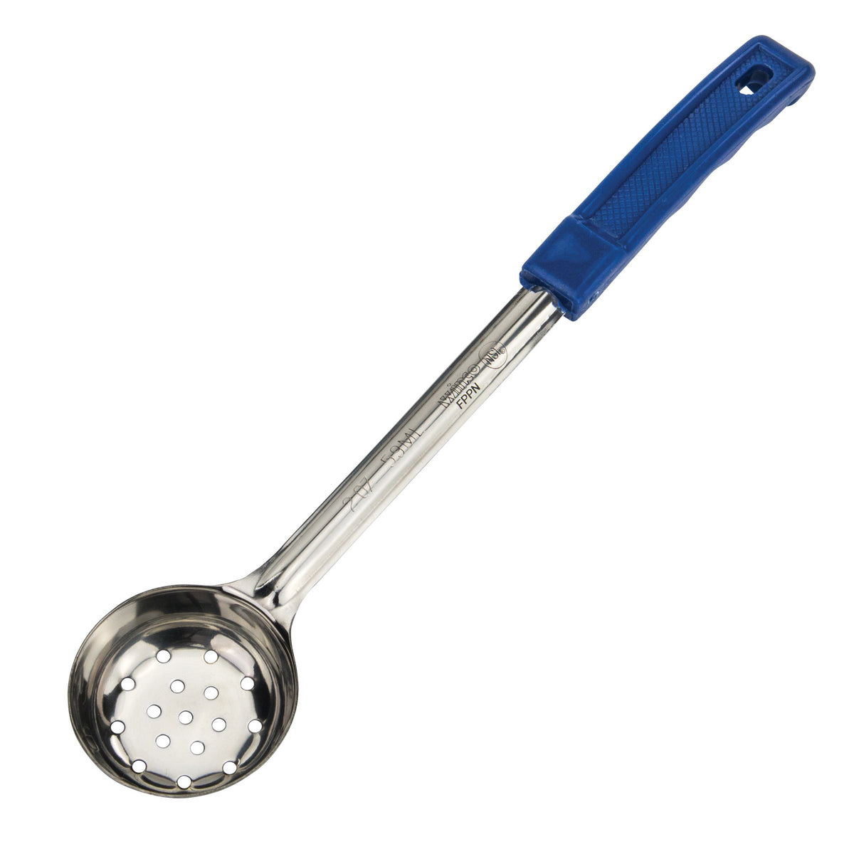 Picture of Winco FPPN-2 Prime Stainless Steel Portioners - Perforated, 2 oz - Blue