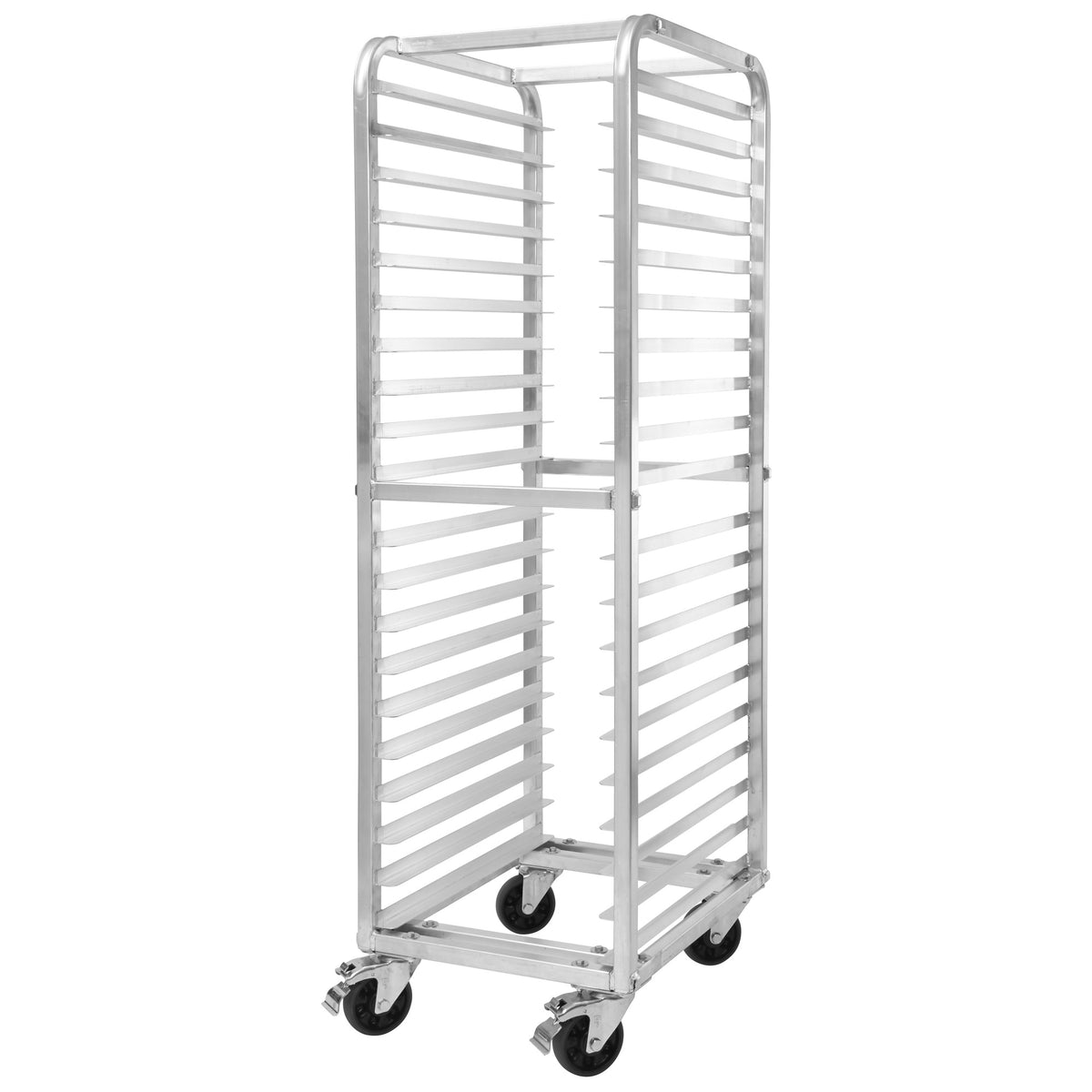 Picture of Winco AWRK-20HBK 20-Tier Heavy-Duty End-Load Sheet Pan Rack with Brakes - 3 in. Spacing - Welded