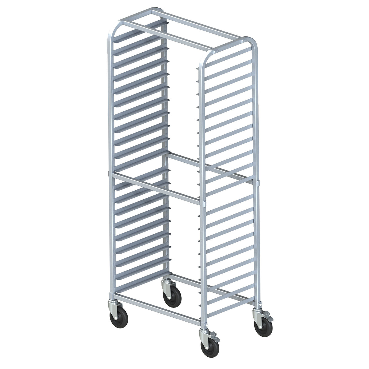 Picture of Winco AWRS-20BK 20-Tier Side-Load Sheet Pan Rack with Brakes - 3 in. Spacing - Welded