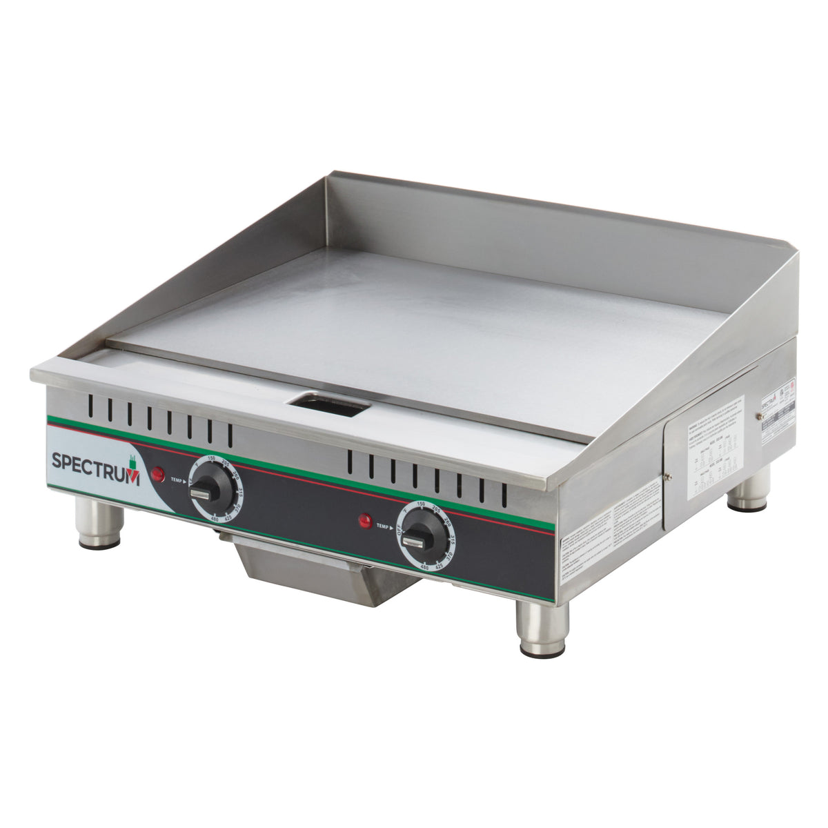 Picture of Winco EGD-24M Spectrum 24 in. Electric Griddle with Plug & Lead, Two Heat Zones, 240 Volt