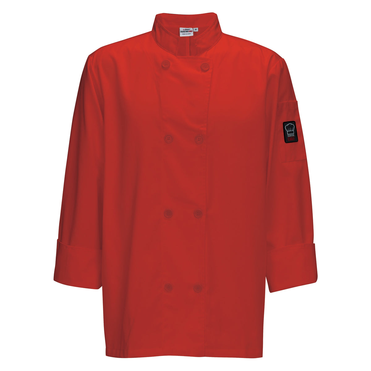 Picture of Winco UNF-6RXXL Mens Tapered Fit Chef Jacket, Red - 2XL