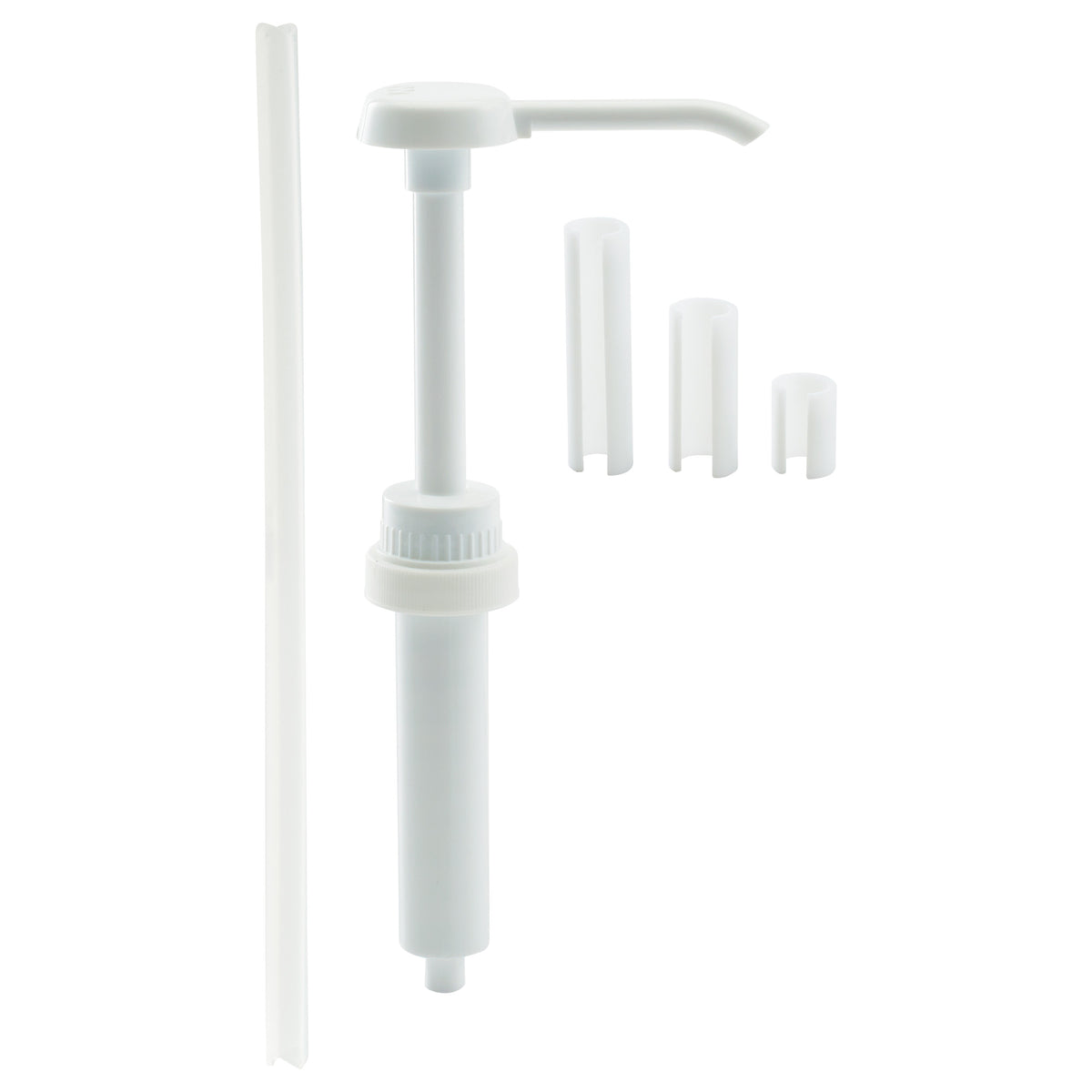 Picture of Winco PKT-1 Pump Dispenser with 3 Restrictors Set for 1-Gal Jug, 17 in. O.A, 1.5 Dia. Cap