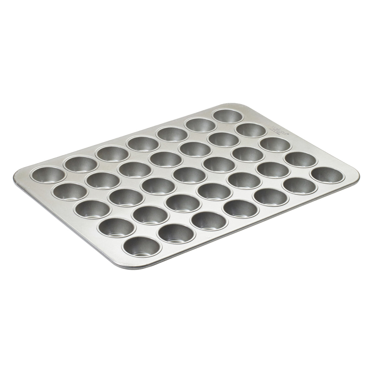 Picture of Winco HMF-35T Glazed Aluminized Steel Muffin Pans - 3.8 oz - 17.88 x 25.88 in. OA - 26 Gauge Aluminum Steel, Silicone Glazed