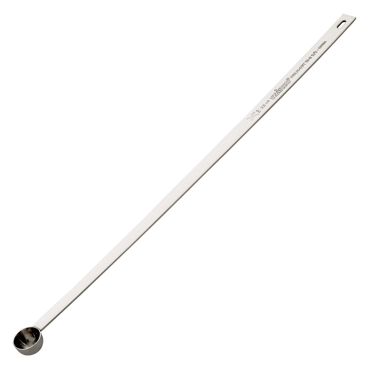 Picture of Winco MSLH-05T 18-8 Stainless Steel Measuring Spoon with Long Handle, 0.5 TSP