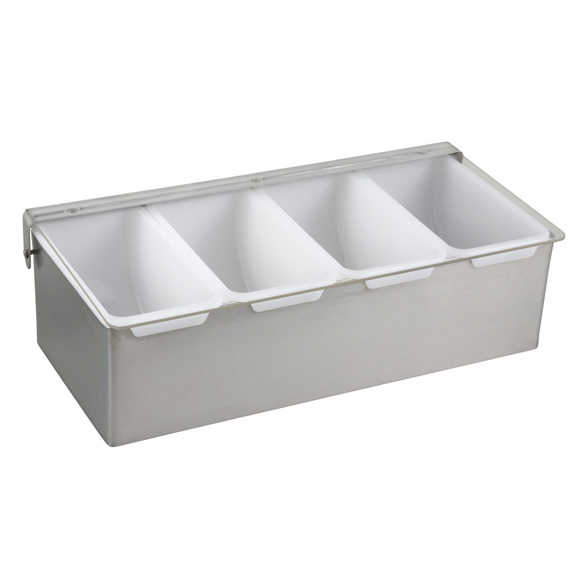 Picture of Winco CDP-4 Condiment Holder with Stainless Steel Base - 4 Compartment