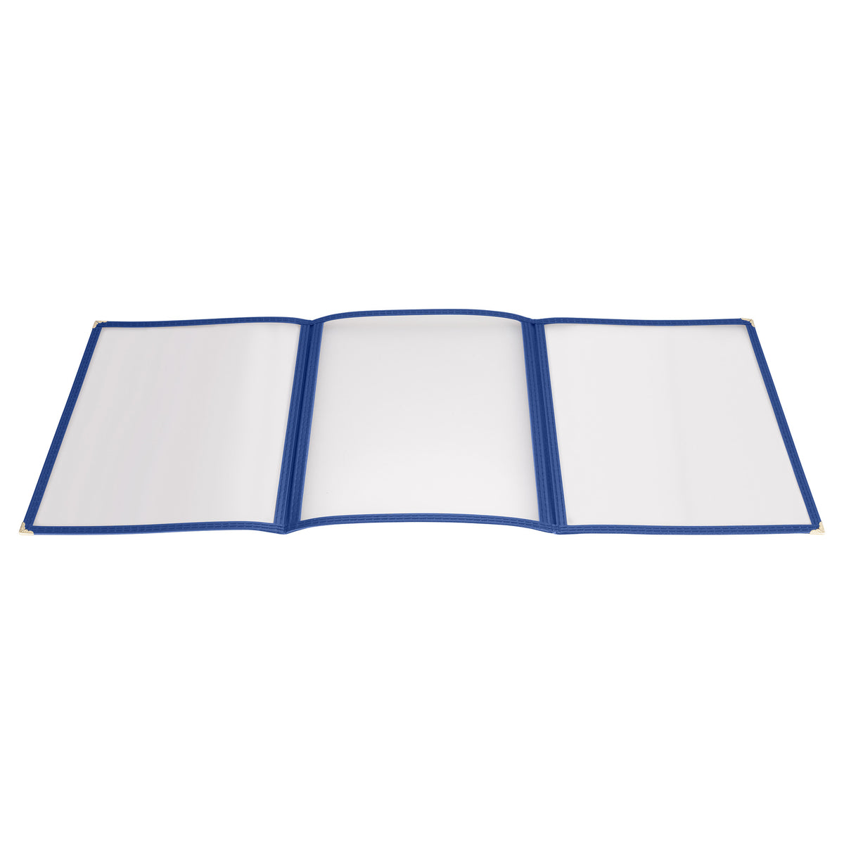 Picture of Winco PMCT-9B Tri-Fold Triple Panel Menu Cover, 9.5 x 12.13 in. - Blue