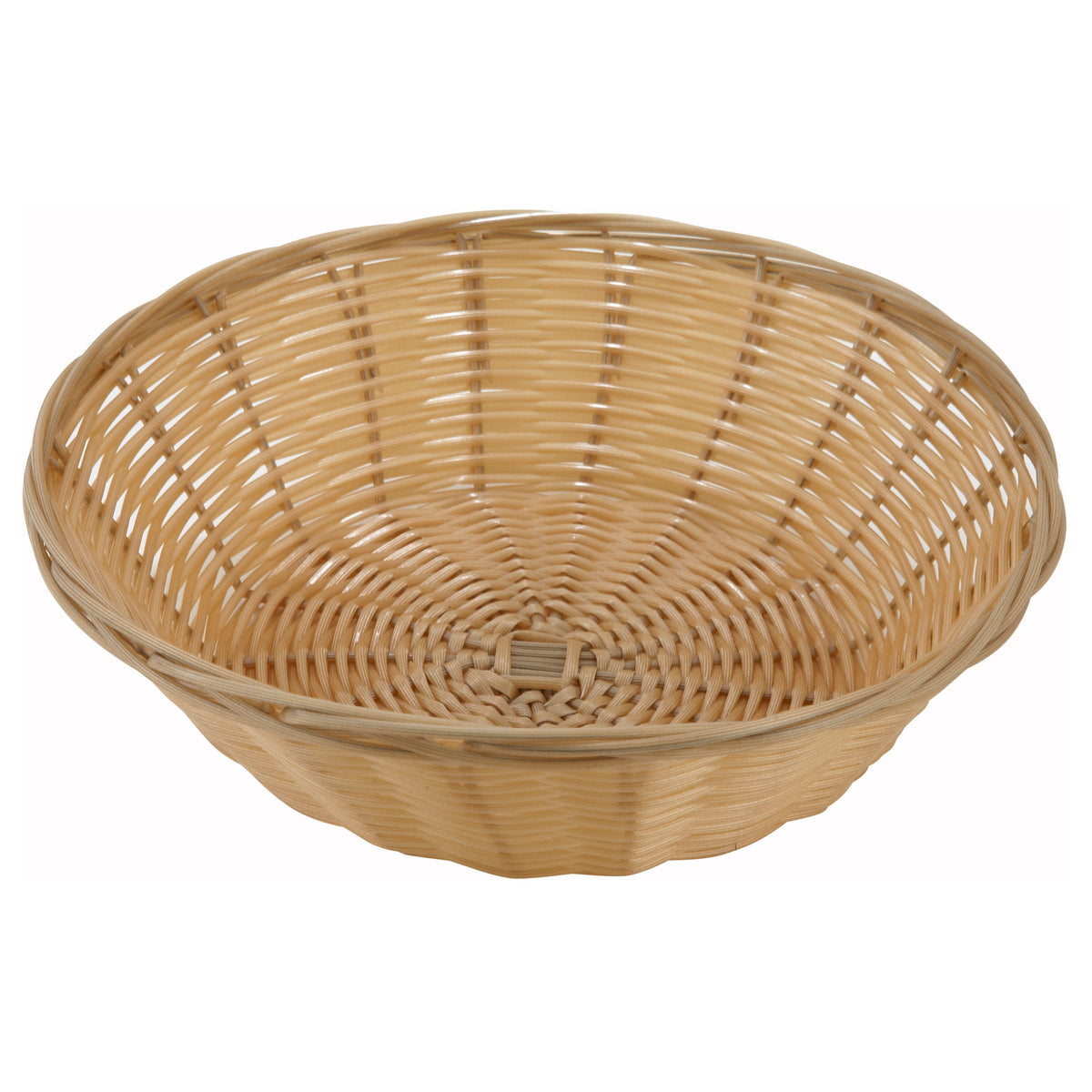 Picture of Winco PWBN-9R Tan Poly Woven Baskets - Round - 9 x 2.75 in., Natural