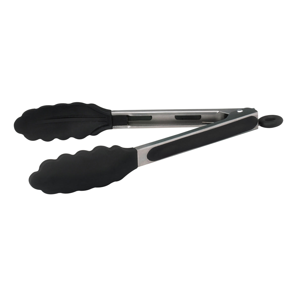 Picture of Winco UTS-9K Silicone Grip Utility Tongs with Lock Clip, Stainless Steel - 9 in.