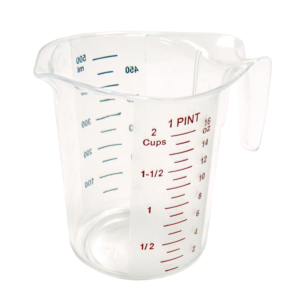 Picture of Winco PMCP-50 Polycarbonate Measuring Cup with Color Graduations - 1 Pint