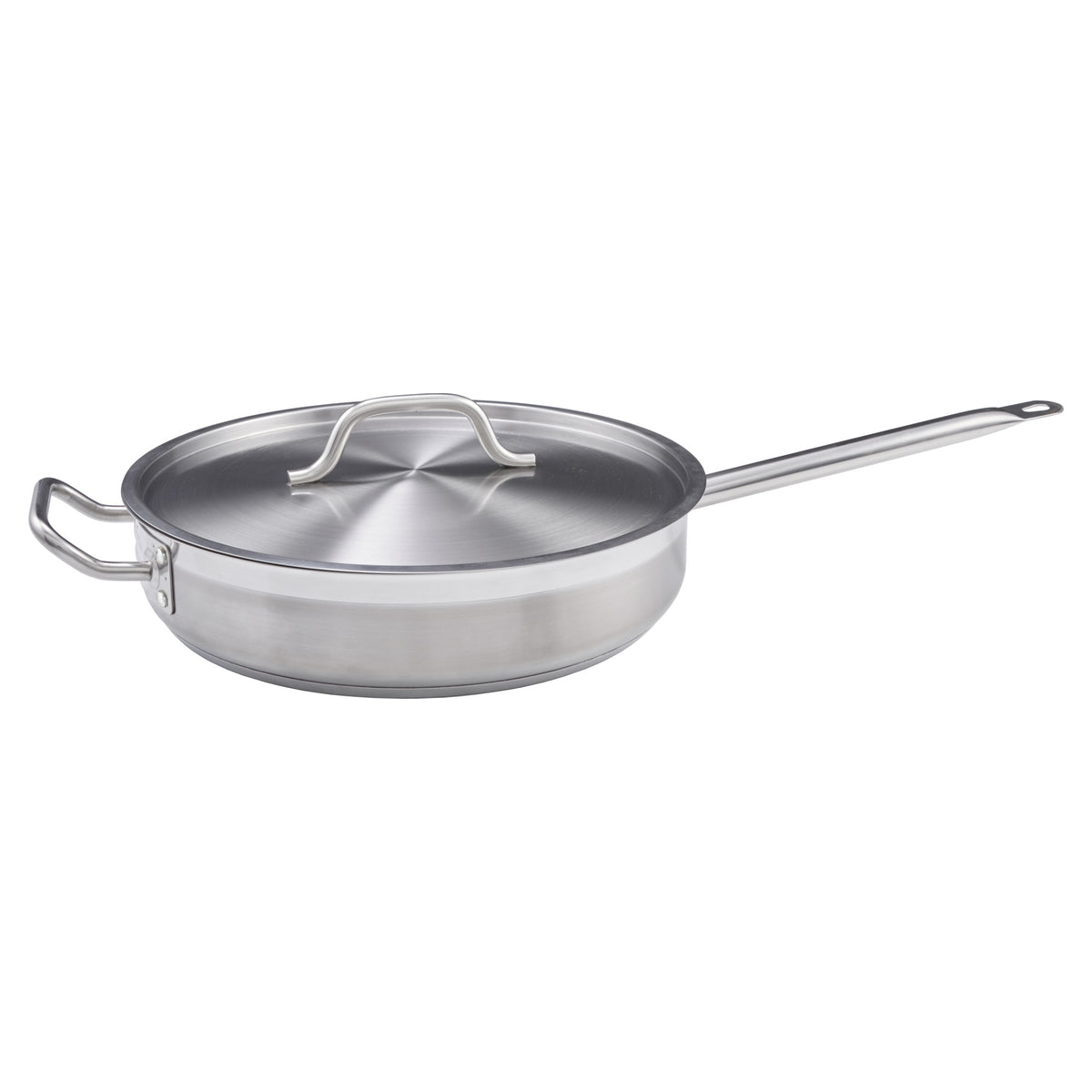 Picture of Winco SSET-3 Stainless Steel Saute Pan with Cover - 3 qt.