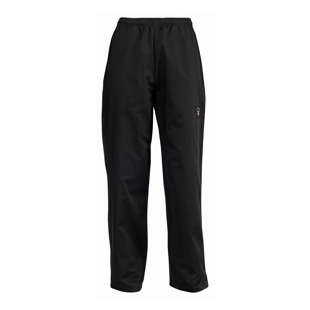 Winco UNF-2KXL X-Large Signature Chef Relaxed Fit Chef Pants - Black, Poly-Cotton
