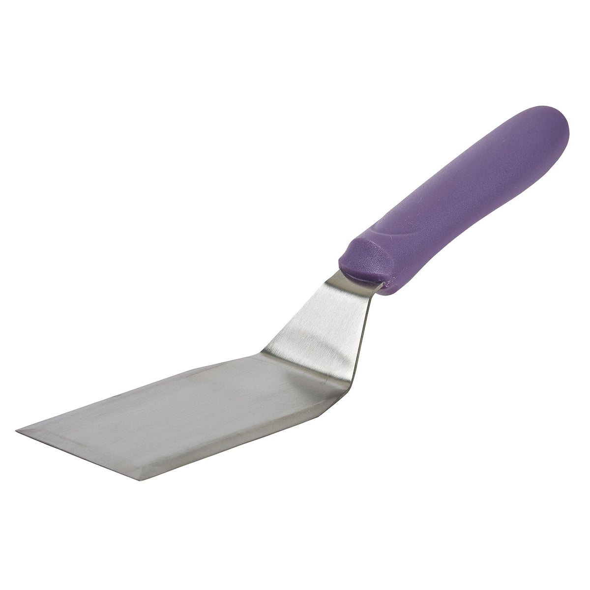 Picture of Winco TWP-61P Allergen-Free Hamburger Turner with Offset, 5.13 x 2.88 in. Blade, Purple Polypropylene Handle