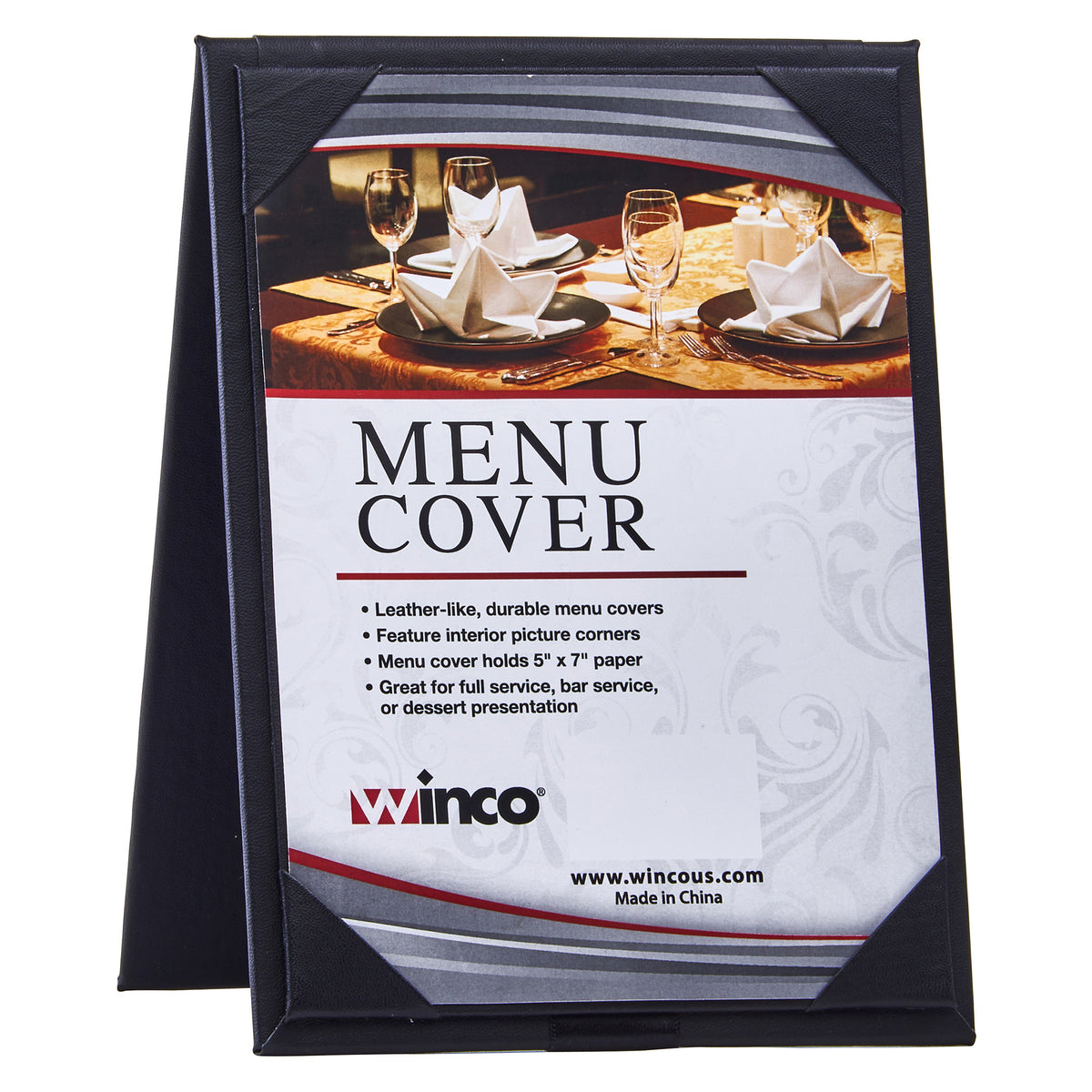 Picture of Winco LMTD-57BK Dual-View Menu Tent for 5 x 7 in. Inserts, Black