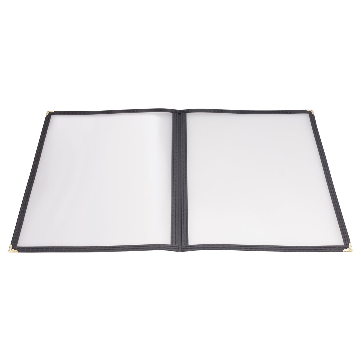 Picture of Winco PMCD-14K Book-Fold Double Panel Menu Cover - Black, 9.56 x 15 in.