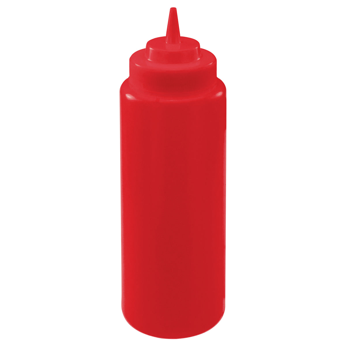 Picture of Winco PSW-32R 32 oz Wide-Mouth Squeeze Bottles - Red - 6 Piece