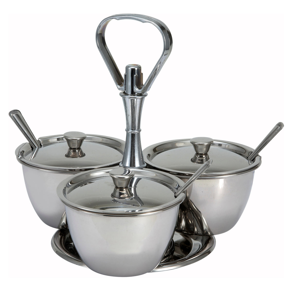 Picture of Winco RS-3 Relish Server, 3 Compartments, Stainless Steel